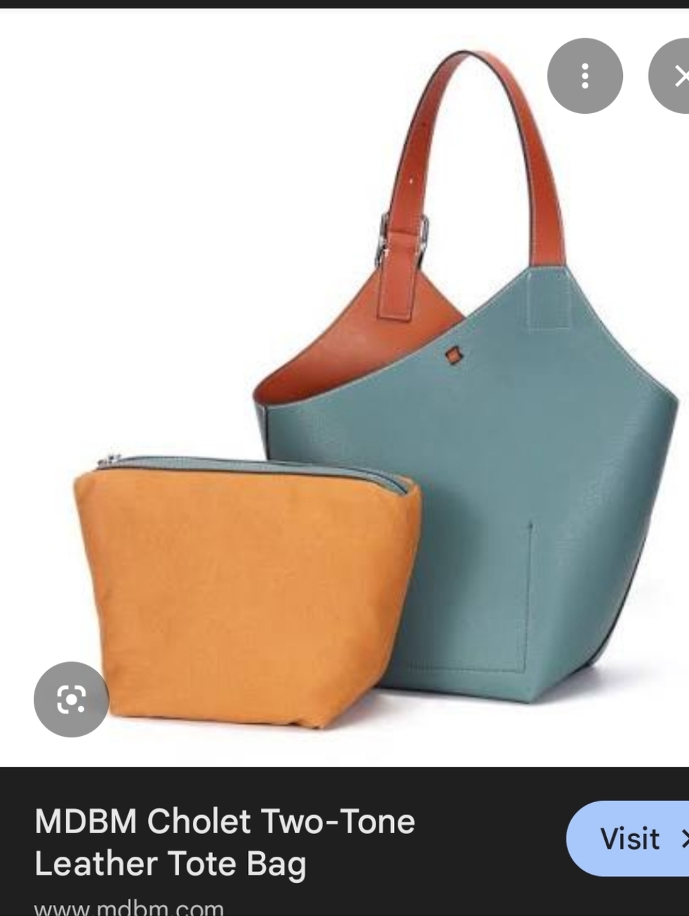 MDBM Maison de Beaute Marseilles Cholet  Shoulder Bucket Bag Green with Pouch